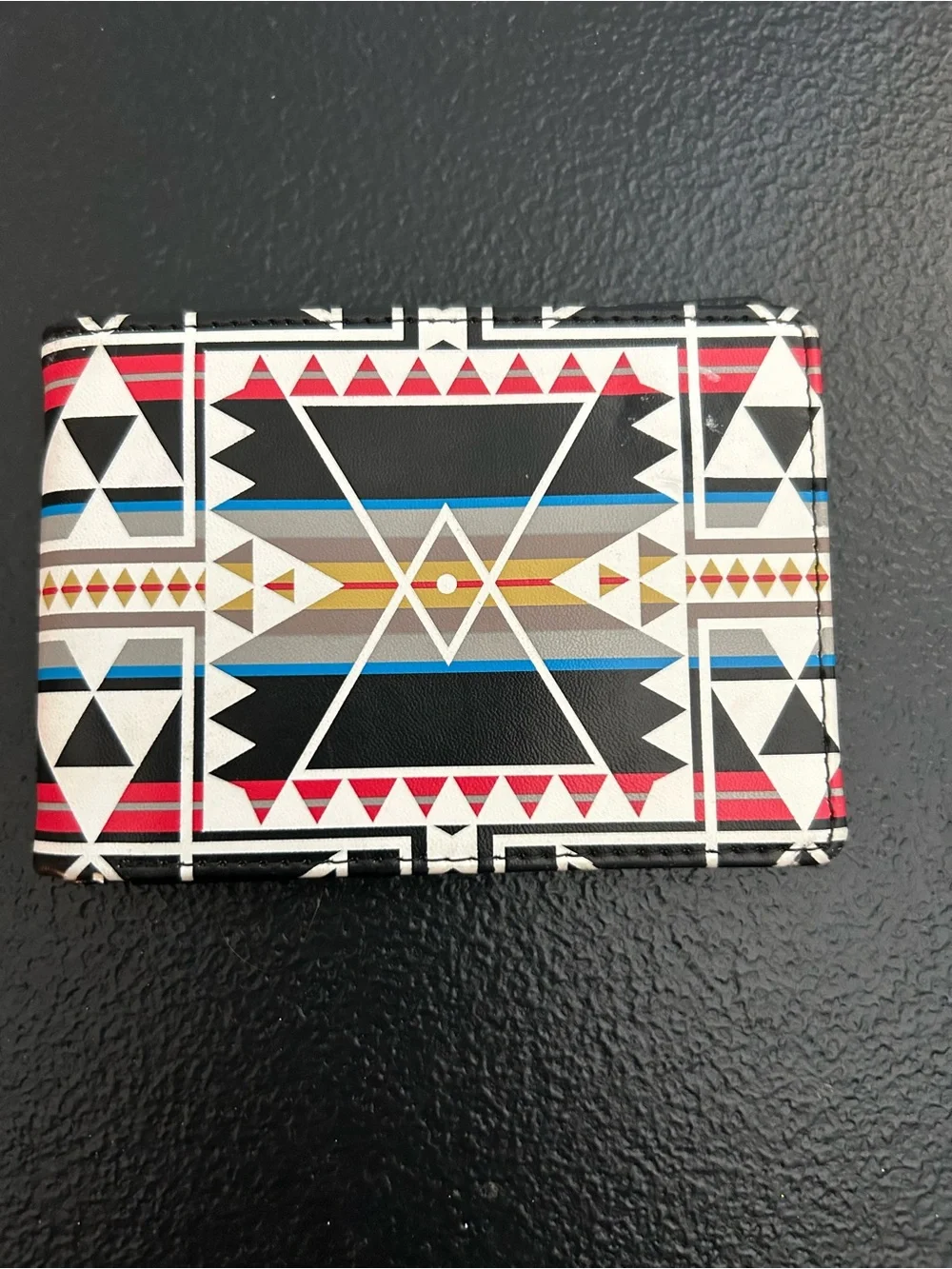 Empyre Geometric Tribal Bifold Wallet - Black, White, Red, Blue, Tan, Gold